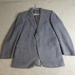 Magee Sport Coat 40 Blue Herringbone Wool Donegal Speckled Tweed Ireland